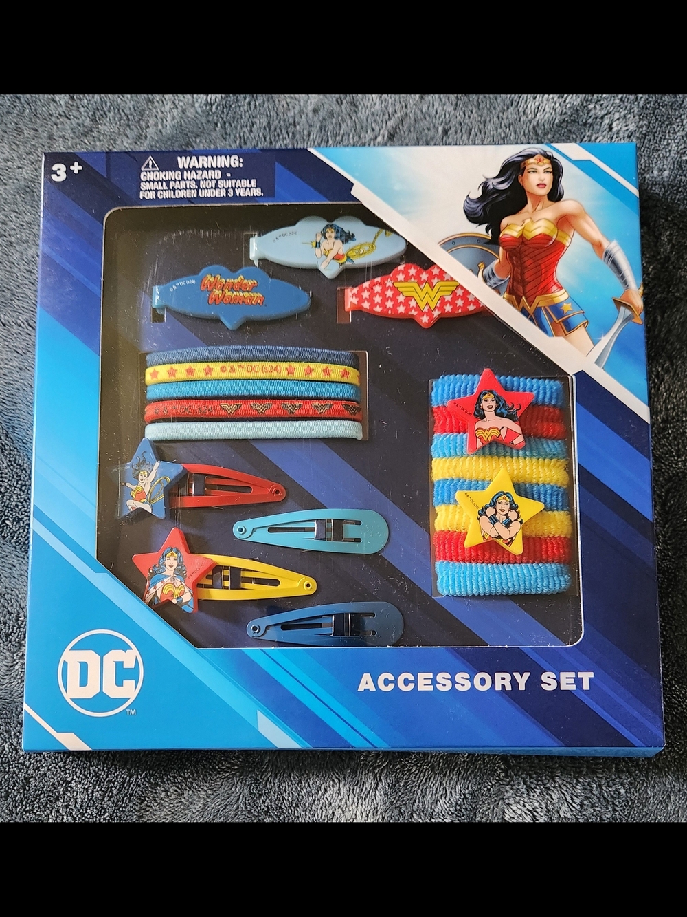 DC Wonder Woman Kids Hair Accessories Set - 20 Pack- Red, Blue & Yellow